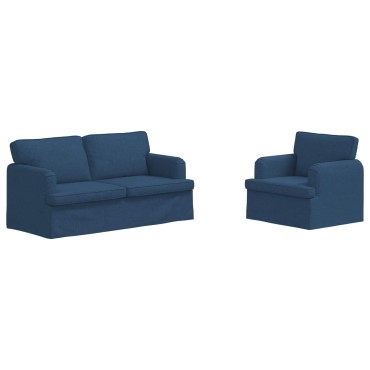 vidaXL Σετ Καναπέ 2 τεμ. Μπλε ύφασμα 162x80x85cm  Διθέσιος
