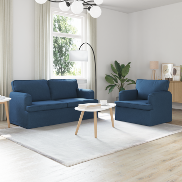 vidaXL Σετ Καναπέ 2 τεμ. Μπλε ύφασμα 162x80x85cm  Διθέσιος