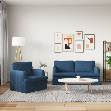 vidaXL Σετ Καναπέ 2 τεμ. Μπλε ύφασμα 162x80x85cm  Διθέσιος