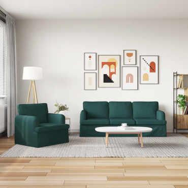 vidaXL Σετ Καναπέ 2 τεμ. Σκούρο Πράσινο ύφασμα 201x80x85cm  Διθέσιος