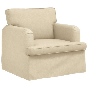 vidaXL Σετ Καναπέ 2 τεμ. Κρεμ ύφασμα 201x80x85cm  Διθέσιος