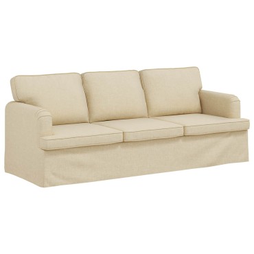 vidaXL Σετ Καναπέ 2 τεμ. Κρεμ ύφασμα 201x80x85cm  Διθέσιος