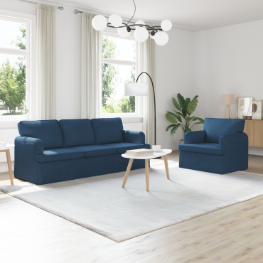 vidaXL Σετ Καναπέ 2 τεμ. Μπλε ύφασμα 201x80x85cm  Διθέσιος