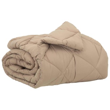 vidaXL Κουβέρτα ολόκληρου του χρόνου Taupe 135 x 200 cm Μικροΐνες