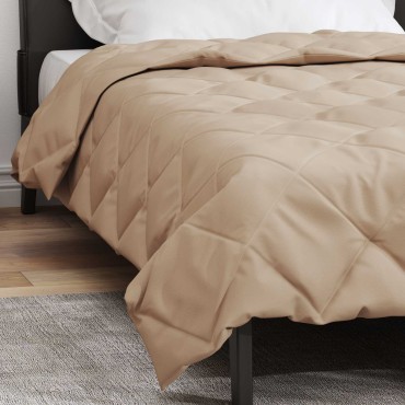 vidaXL Κουβέρτα ολόκληρου του χρόνου Taupe 135 x 200 cm Μικροΐνες