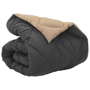 vidaXL Χειμερινό Παπλωματοθήκη 135 x 220 εκ. 450 gsm Ανθρακί και Taupe