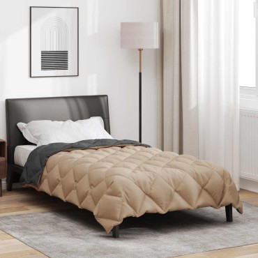 vidaXL Χειμερινό Παπλωματοθήκη 135 x 220 εκ. 450 gsm Ανθρακί και Taupe