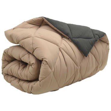 vidaXL Χειμερινό Παπλωματοθήκη 135 x 220 εκ. 450 gsm Ανθρακί και Taupe