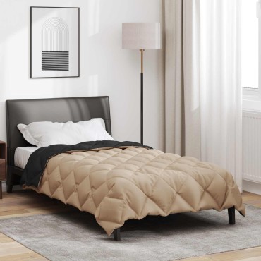 vidaXL Χειμερινό Παπλωματοθήκη 155 x 200 εκ. 450 gsm Μαύρο και Ταμπά