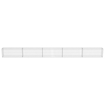vidaXL Συρματοκιβώτιο Τοίχος 600x30x50cm Γαλβαν.Χάλυβας + Καλύμματα