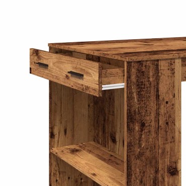 vidaXL Τραπέζι Μπαρ Όψη Παλαιού Ξύλου 102x70x103,5cm Επεξεργ. Ξύλο 1 τεμ.