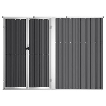 vidaXL Αποθήκη Εργαλείων Κήπου Ανθρακί 225x89x161 εκ. Γαλβαν. Ατσάλι