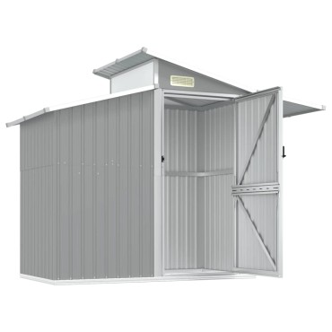 vidaXL Αποθήκη Κήπου Γκρι 270x130x208,5 εκ. Γαλβανισμένο Ατσάλι