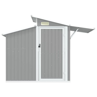 vidaXL Αποθήκη Κήπου Γκρι 270x130x208,5 εκ. Γαλβανισμένο Ατσάλι