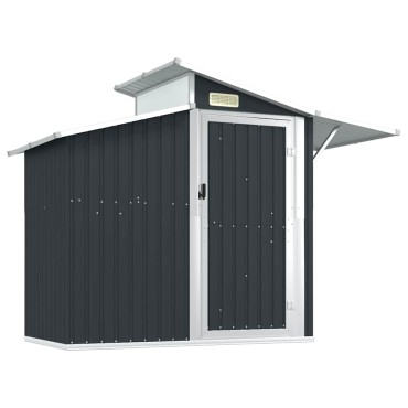 vidaXL Αποθήκη Κήπου Ανθρακί 270x130x208,5 εκ. Γαλβανισμένο Ατσάλι