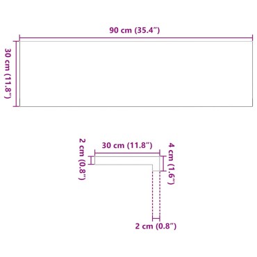 vidaXL Περβάζια παραθύρων 2 τεμ. 90x30x2 εκ. Ακατέργαστο Μασίφ Δρυός