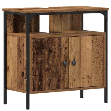 vidaXL Σετ Επίπλων Μπάνιου 4 τεμ. Παλιό Ξύλο 33x33x185,5 εκ