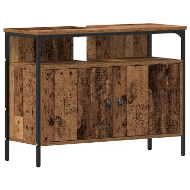 vidaXL Σετ Επίπλων Μπάνιου 4 τεμ. Παλιό Ξύλο 33x33x185,5 εκ