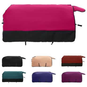 vidaXL Σαμάρι Ίππου Ροζ και Μαύρο 105 cm Πολυεστέρας