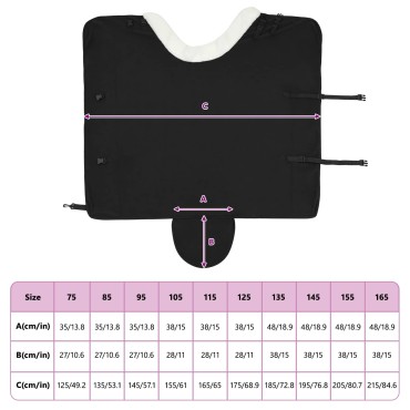 vidaXL Σαμάρι Ίππου Μαύρο 145 cm Πολικές φλις