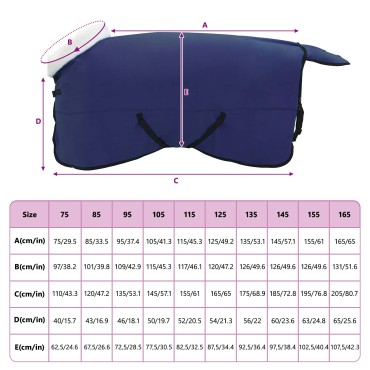 vidaXL Σαμάρι Ίππου Σκούρο μπλε 165 cm Πολικές φλις