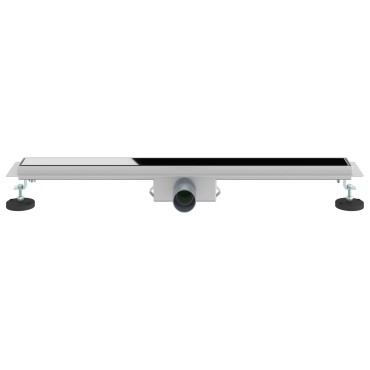 vidaXL Εκροή ντους με γυάλινη επικάλυψη Μαύρο 70 cm
