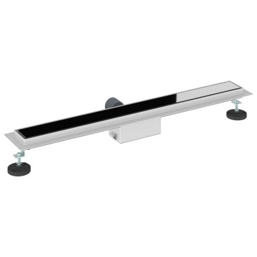 vidaXL Εκροή ντους με γυάλινη επικάλυψη Μαύρο 70 cm