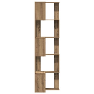 vidaXL Βιβλιοθήκη Γωνιακή 5 Επ. Αρτισιανή Δρυς 50x50x179cm Επεξ. Ξύλο 1 τεμ.