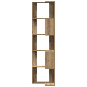 vidaXL Βιβλιοθήκη Γωνιακή 5 Επ. Αρτισιανή Δρυς 50x50x179cm Επεξ. Ξύλο 1 τεμ.