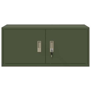 vidaXL Ντουλάπι αποθήκευσης Ελιά Πράσινη 90x40x40cm Ατσάλι 1 τεμ.