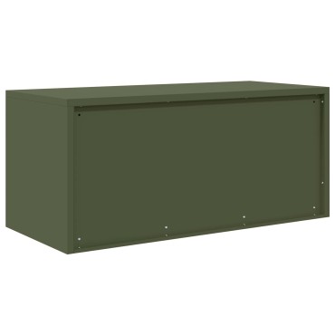 vidaXL Ντουλάπι αποθήκευσης Ελιά Πράσινη 90x40x40cm Ατσάλι 1 τεμ.