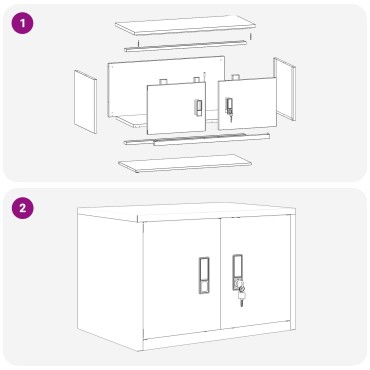 vidaXL Ντουλάπι αποθήκευσης Ροζ 60x40x40cm Ατσάλι 1 τεμ.