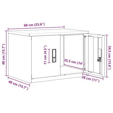 vidaXL Ντουλάπι αποθήκευσης Ροζ 60x40x40cm Ατσάλι 1 τεμ.