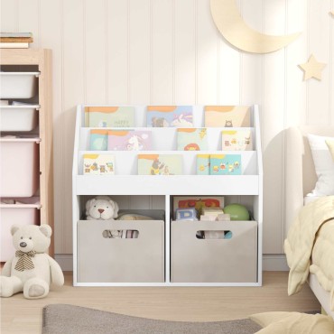 vidaXL Βιβλιοθήκη Παιδιών Λευκό 72,5x29,5x69cm Επεξεργασμένο Ξύλο 1 τεμ.