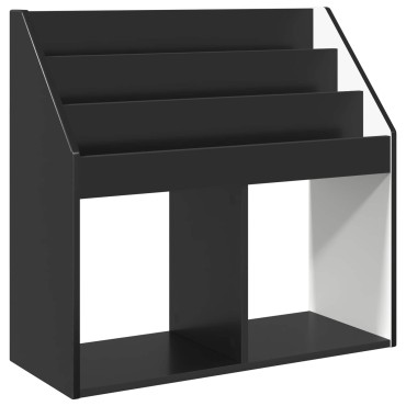 vidaXL Βιβλιοθήκη Παιδιών Μαύρο 72,5x29,5x69cm Επεξεργασμένο Ξύλο 1 τεμ.