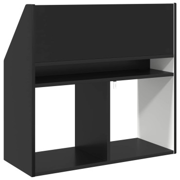 vidaXL Βιβλιοθήκη Παιδιών Μαύρο 72,5x29,5x69cm Επεξεργασμένο Ξύλο 1 τεμ.