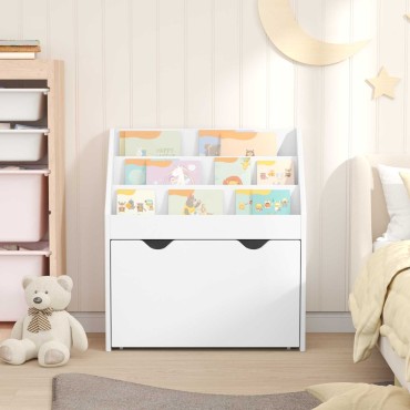 vidaXL Βιβλιοθήκη Παιδιών Λευκό 60x29,5x69cm Επεξεργασμένο Ξύλο 1 τεμ.