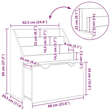 vidaXL Βιβλιοθήκη Παιδιών με συρτάρι Δρύς Sonoma 60x29,5x69 εκ 1 τεμ.