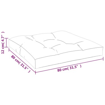 vidaXL Μαξιλάρι Παλέτας Γκρι 80x80x12cm Υφασμάτινο