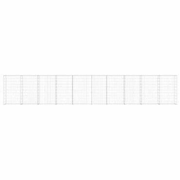 vidaXL Συρματοκιβώτιο Τοίχος 600x30x100cm Γαλβαν.Χάλυβας + Καλύμματα