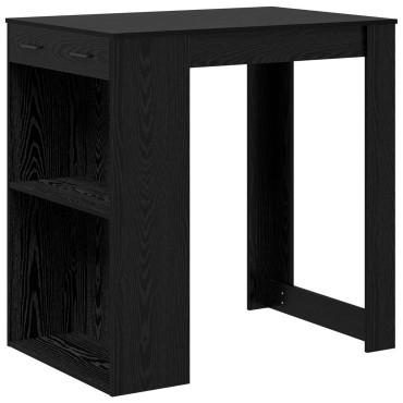 vidaXL Τραπέζι μπαρ 102x70x103,5cm Επεξεργασμένο Ξύλο Μαύρη Οξυά 1 τεμ.
