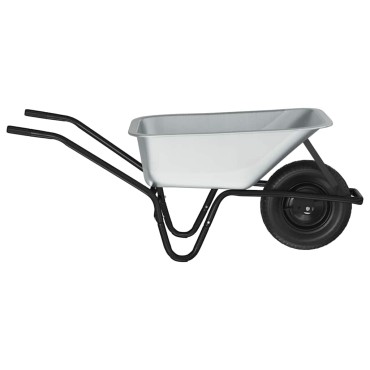 vidaXL Τροχόσπιτο Ασημί και Μαύρο 100 L 150 kg Γαλβανισμένος Χάλυβας