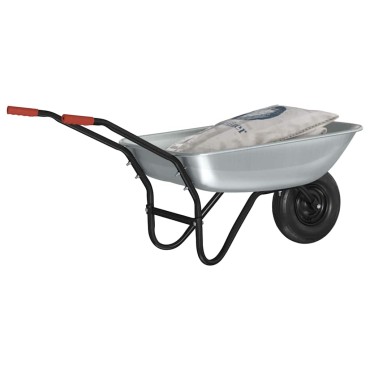 vidaXL Τροχόσπιτο Ασημί και Μαύρο 133 x 62,5 x 58 εκ Ατσάλι