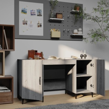 vidaXL Γραφείο Γκρι Sonoma 140x50x75cm από Επεξεργασμένο Ξύλο 1 τεμ.