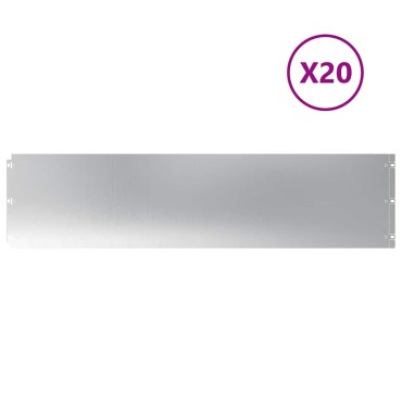 vidaXL Περιφράξεις γκαζόν 20 τεμάχια 25x103 cm από γαλβανισμένο χάλυβα