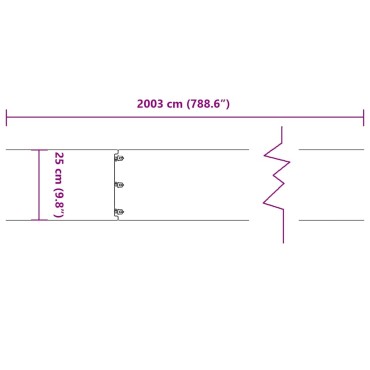 vidaXL Περιφράξεις γκαζόν 20 τεμάχια 25x103 cm από γαλβανισμένο χάλυβα