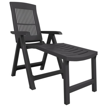 vidaXL Ξαπλώστρα Ανθρακί Πλαστική 60x114x110cm 1 τεμ.