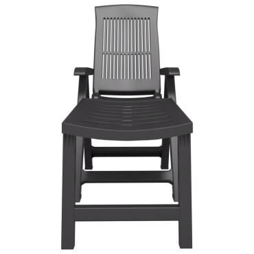 vidaXL Ξαπλώστρα Ανθρακί Πλαστική 60x114x110cm 1 τεμ.