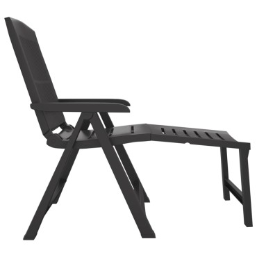 vidaXL Ξαπλώστρα Ανθρακί Πλαστική 60x114x110cm 1 τεμ.
