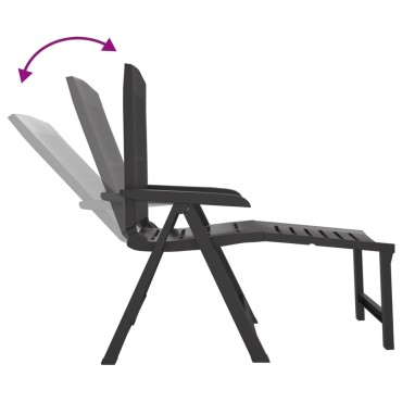 vidaXL Ξαπλώστρα Ανθρακί Πλαστική 60x114x110cm 1 τεμ.
